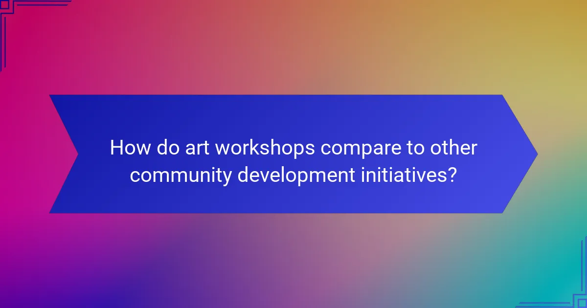 How do art workshops compare to other community development initiatives?