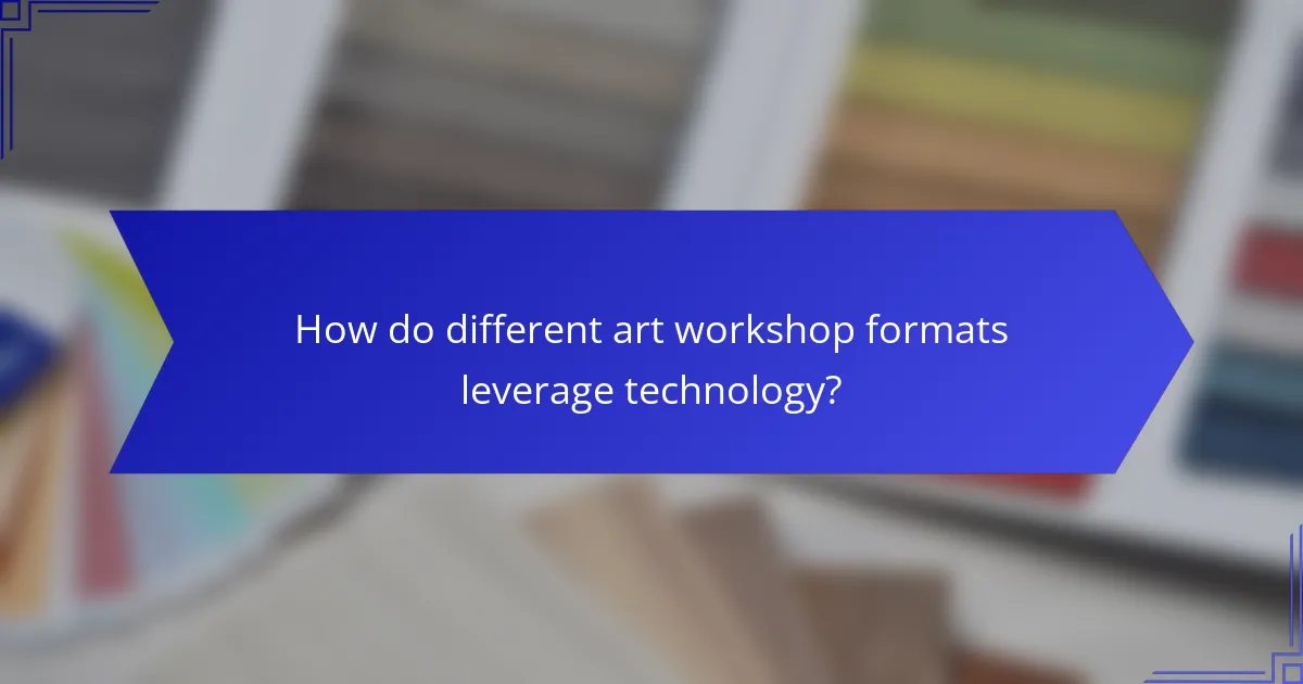 How do different art workshop formats leverage technology?